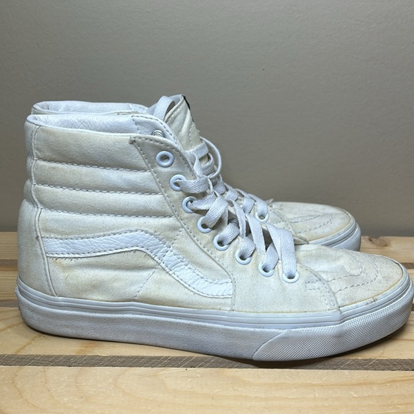 Vans Men’s size 4.5 Canvas/WHITE Hightop - Picture 3 of 5